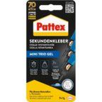 Pattex Sekundenkleber Ultra Gel Mini Trio, extra starker & flexibler Superkleber in 3 Tuben, 3x 1 g