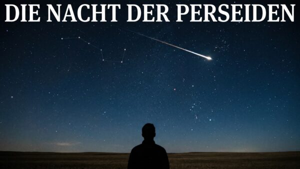perseiden 2026 himmelsrichtung Blick nach Nordosten zum Sternbild Perseus mit heller Sternschnuppe