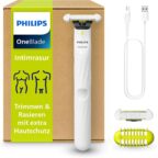 Philips OneBlade Intimate QP1924/30 Intimrasierer mit 2 SkinProtect Klingen