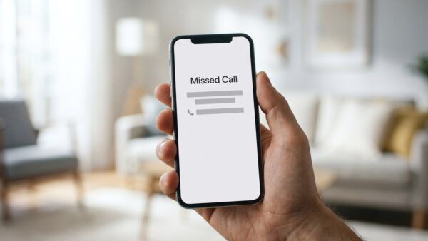 Verpasster Anruf mit unbekannter Auslandsvorwahl auf dem Smartphone