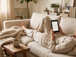 Prime Reading auf dem E-Reader auf dem Sofa lesen