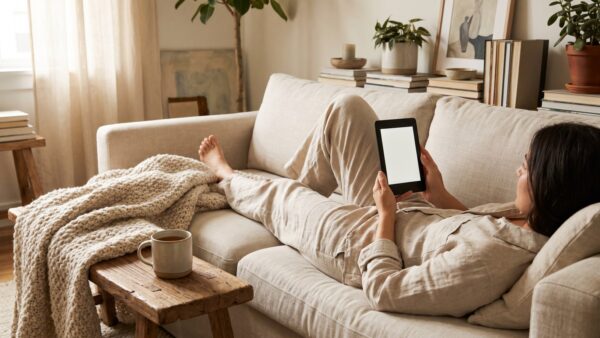 prime reading ereader Prime Reading auf dem E-Reader auf dem Sofa lesen