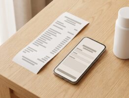 Kassenbon und Smartphone bei einer Geld-zurueck-Garantie Aktion