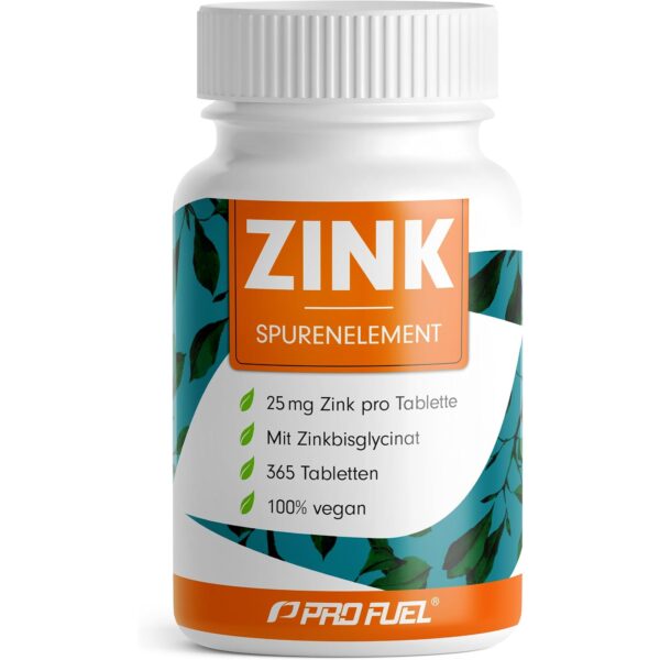profuel zink 25mg 365 tabletten zinkbisglycinat ProFuel Zink 25mg mit Zinkbisglycinat, 365 vegane Tabletten Jahresvorrat
