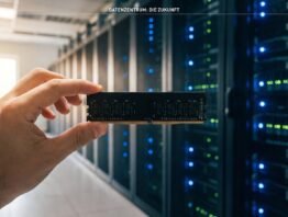Warum die RAM-Preise 2026 steigen - Speichermodul vor Server-Racks