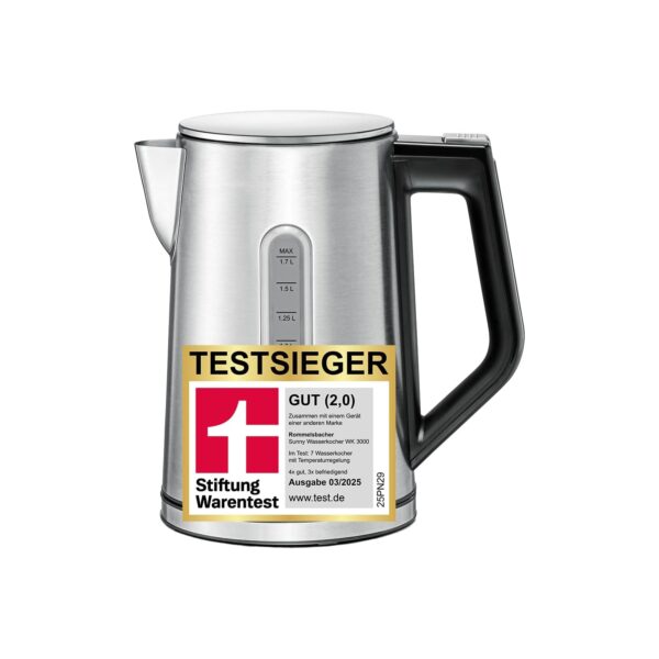 ROMMELSBACHER Wasserkocher WK 3000 Sunny 1,7 Liter mit Temperaturwahl