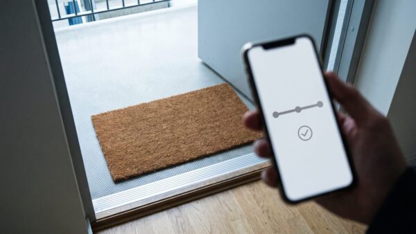 Paket als zugestellt markiert aber nicht da: leere Fussmatte vor der Wohnungstuer