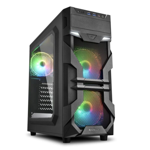 sharkoon pc gehaeuse vg7 w mk3 Sharkoon VG7-W RGB Computergehäuse ATX PC-Gehäuse Gaming PC-Case Schwarz