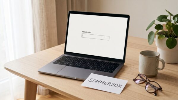 shop serie code Gutscheinfeld in einem Online-Shop auf einem Laptop