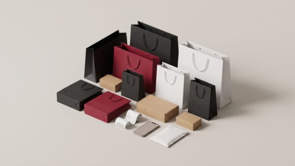 Einkaufstüten und Paketkartons als Sinnbild für die Shop-Übersicht auf MonsterDealz