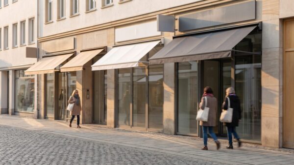 Ladenzeile mit Schaufenstern als Sinnbild für die beliebtesten Shops auf MonsterDealz