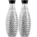 SodaStream CRYSTAL Glaskaraffe - 0,7L Wasserkaraffe, 2er-Pack