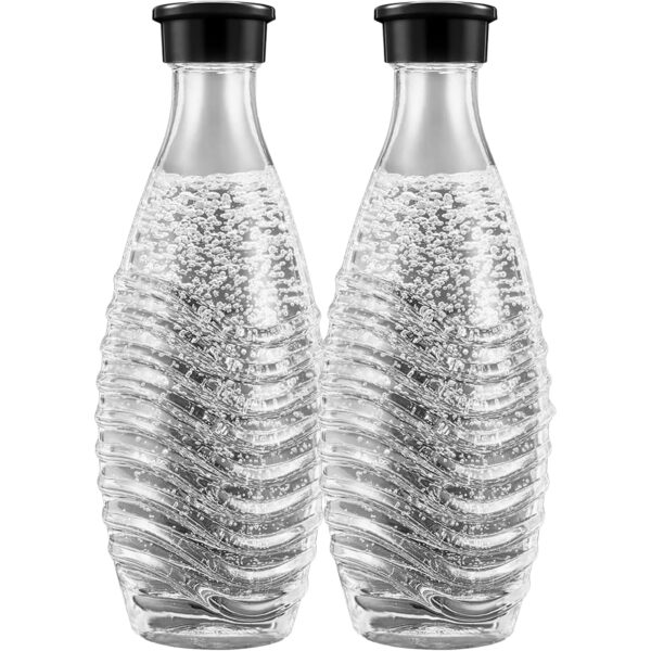 SodaStream CRYSTAL Glaskaraffe - 0,7L Wasserkaraffe, 2er-Pack