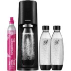 SodaStream TERRA Wassersprudler Promopack mit 3x 1L Sprudlerflaschen und CO2-Zylinder in Schwarz