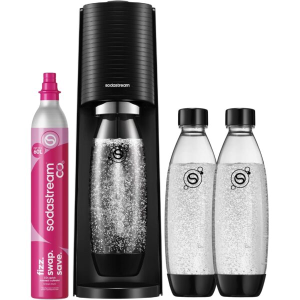 sodastream terra promopack wassersprudler SodaStream TERRA Wassersprudler Promopack mit 3x 1L Sprudlerflaschen und CO₂-Zylinder in Schwarz