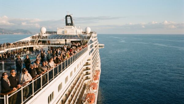 sonnenfinsternis 2027 kreuzfahrt Kreuzfahrtschiff im Mittelmeer, Passagiere beobachten die Sonnenfinsternis