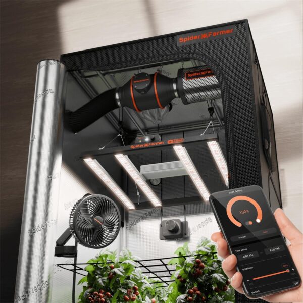 spider farmer g3000 growbox komplettset Spider Farmer G3000 Growbox-Komplettset 90x90x180 cm mit 300-W-Vollspektrum-LED