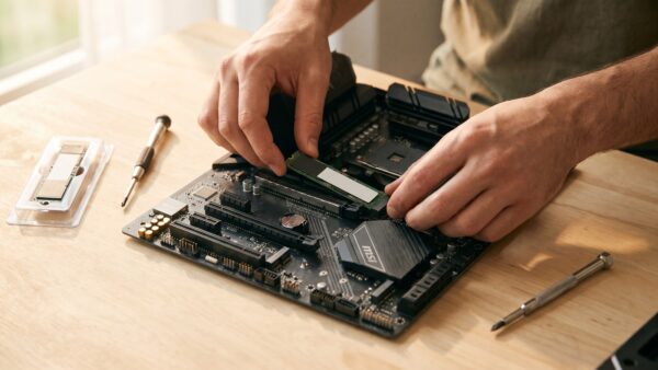 ssd preise m2 einbau mainboard Einbau einer M.2-NVMe-SSD in den Steckplatz eines PC-Mainboards