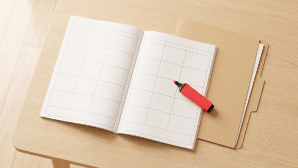 steuersoftware vergleich bild 3 Leerer Kalender mit Textmarker und Dokumentenmappe