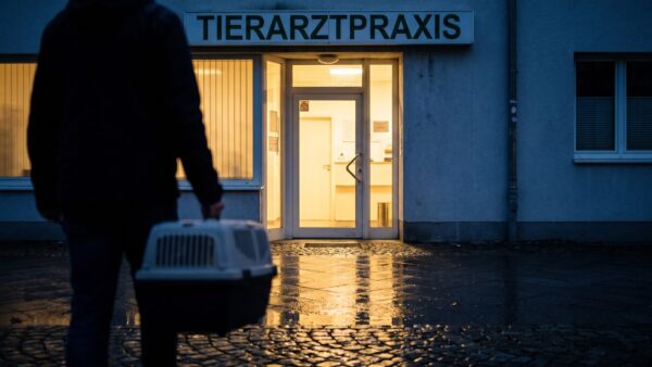 tierarztkosten notdienst Beleuchtete Tierarztpraxis bei Nacht - Notdienstgebuehr und erhoehter GOT-Satz