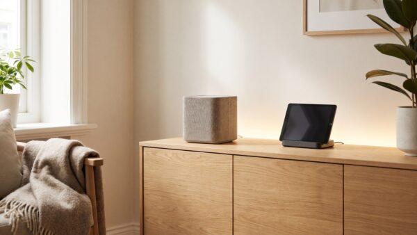 tink gutschein smart home wohnzimmer tink Gutschein: Smart-Home-Bundle mit Lautsprecher und Lichtleiste im Wohnzimmer