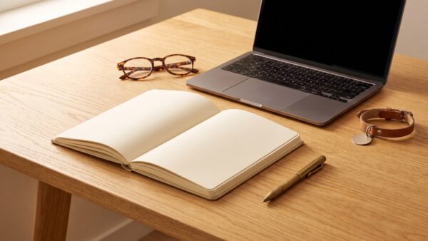 tkv unterlagen Notizblock, Stift und Laptop auf dem Schreibtisch - Tierkrankenversicherung vergleichen