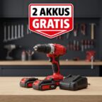 toom Einhell Aktion mit zwei gratis Akkus und Ladegerät zum Solo-Gerät