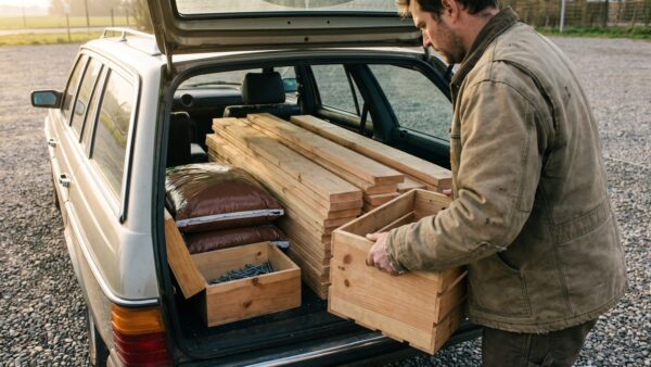 toom gutschein abholung Baumaterial im Kofferraum nach Abholung im toom Baumarkt