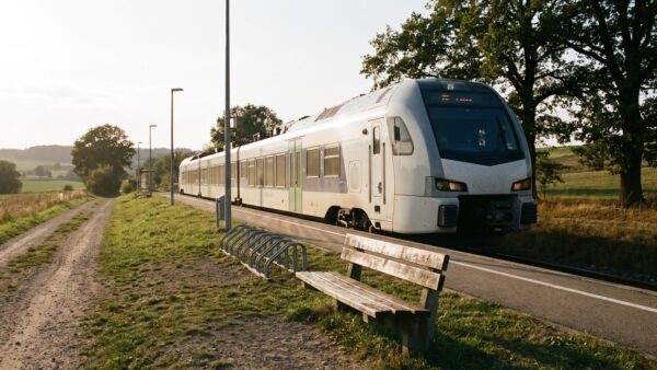 vatertag 2027 bahnsteig Regionalzug am Bahnsteig als sichere RĂŒckfahrt-Alternative am Vatertag