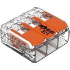 WAGO Verbindungsklemmen 221-413 | 3 Leiter, bis 4 mm², 50 Stück, COMPACT Kabelverbinder mit Hebel