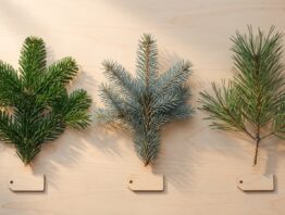 Nordmanntanne, Blaufichte und Kiefer im Zweig-Vergleich fuer den Weihnachtsbaum-Kauf