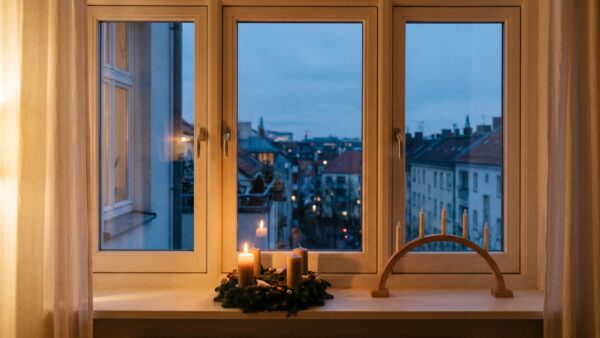 weihnachtsbeleuchtung stromkosten ab wann Ab wann Weihnachtsbeleuchtung aufhaengen Adventskranz und beleuchtetes Fenster