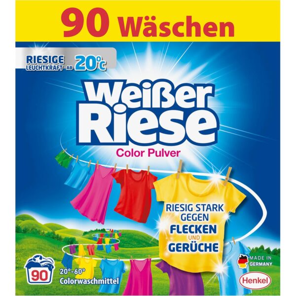 weisser riese color waschpulver 90wl Weißer Riese Color Waschmittel Pulver 90 Waschladungen Großpackung 4,5 kg
