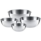 WMF Gourmet Schüsselset 4-teilig, Edelstahl Schüsseln für die Küche 0,75l - 2,75l, Cromargan, stapelbar