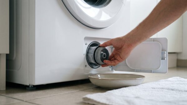 wr 3 flusensieb Flusensieb der Waschmaschine wird herausgedreht und gereinigt