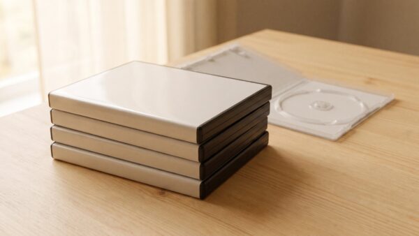xbox game pass kosten bild 3 Stapel unbedruckter Spielehuellen auf einer hellen Holzflaeche