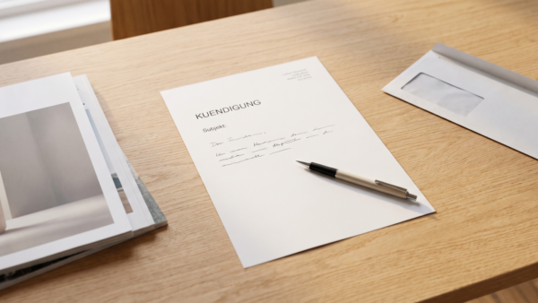 Zeitschriften-Abo kündigen: Kündigungsschreiben, Zeitschriften und Kugelschreiber auf dem Tisch