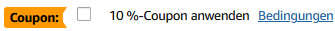 10 %-Coupon anwenden bei Amazon