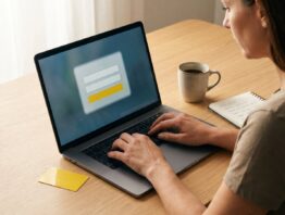 Mein ADAC Login am Laptop mit Clubkarte auf dem Schreibtisch