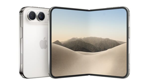 Apple iPhone Duo aufgeklappt mit innerem Display und Rückseite