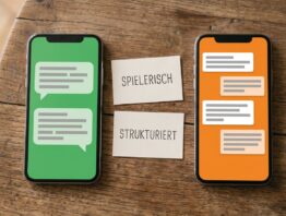 babbel oder duolingo vergleich Babbel oder Duolingo im Vergleich: zwei Smartphones mit den Karten Spielerisch und Strukturiert