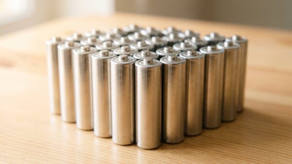 batterien richtig testen bild 1 Nahaufnahme aufrecht stehender Batterien ohne Aufdruck