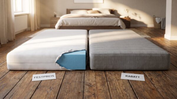 bett1 oder Emma: Festpreis-Matratze neben Rabatt-Matratze im Schlafzimmer