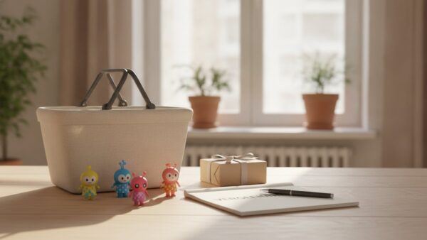 bluey tonies bild 3 Hörfiguren, Geschenkpaket und Notizblock als Symbol fĂŒr den richtigen Kaufzeitpunkt beim Bluey Tonie