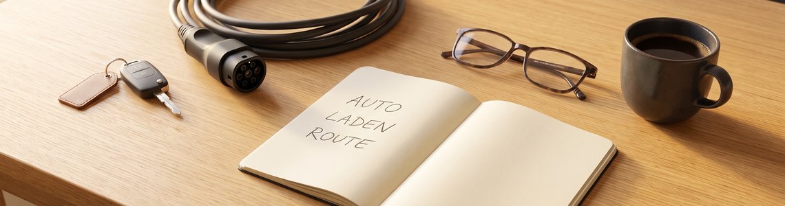 BMW iX3 Leasing 2026 – Autoschlüssel, Ladekabel und Notizbuch auf einem Schreibtisch