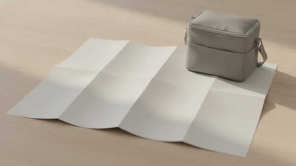 bringmeister bild 3 Unbeschriftete aufgefaltete Landkarte mit kleiner Kuehltasche darauf