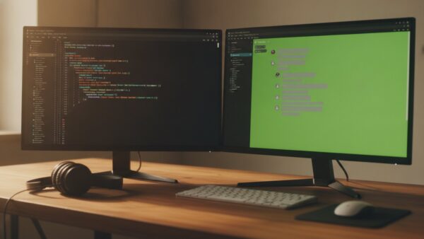 chatgpt oder claude coding ChatGPT oder Claude für Coding: Arbeitsplatz mit Terminal und Chat-Fenster