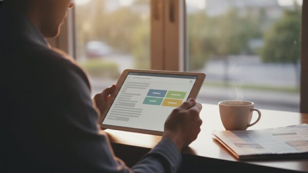 chatgpt oder gemini recherche ChatGPT oder Gemini für Recherche: Tablet mit Quellenkärtchen neben Zeitungen