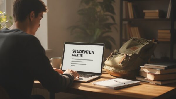 chatgpt oder gemini sparen ChatGPT und Gemini günstiger: Student am Laptop mit Studenten- und Gratis-Angebot