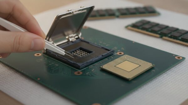 cpu vergleich sockel Mainboard-Sockel im CPU-Vergleich: Prozessor wird mit der Pinzette eingesetzt